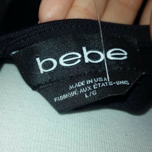 Bebe black bow crop top, NWT, size L - Picture 7 of 8